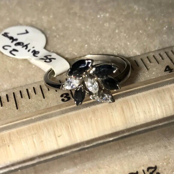 Sterling Silver And Sapphire Ring Size 7 - Picture 9 of 11